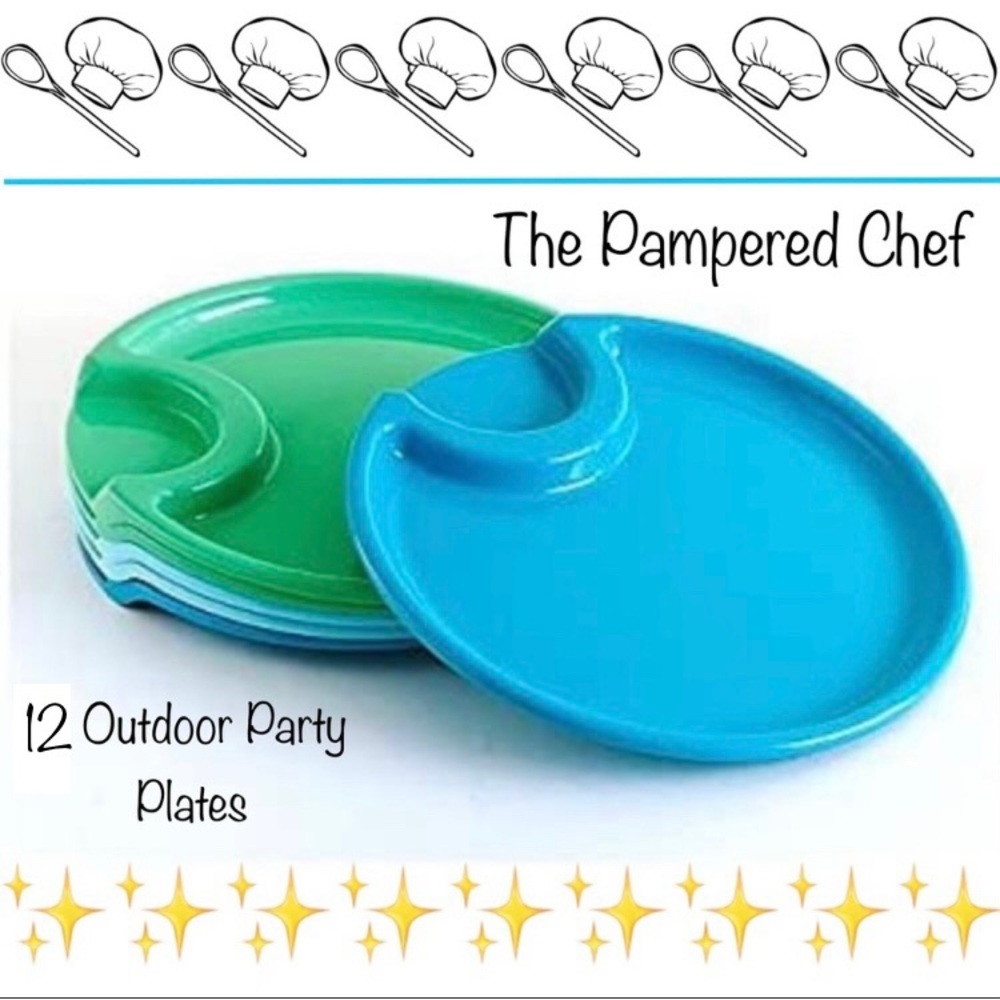 NWT The Pampered Chef 12 Outdoor Party Plates